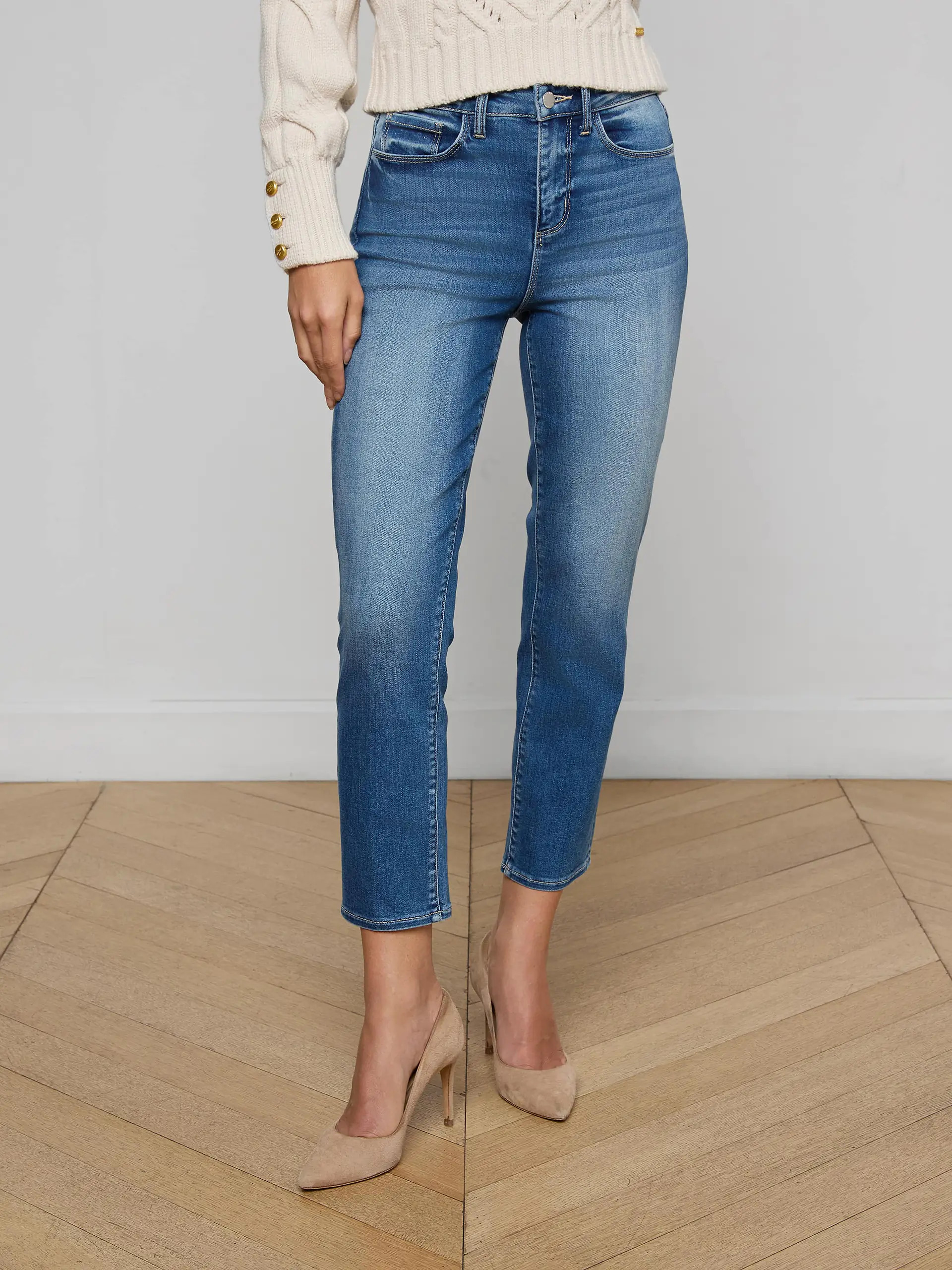 Celestia Slim-Leg Jean in Cambridge | L'AGENCE | L'Agence