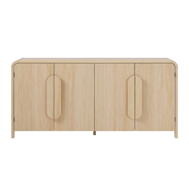 Walker Edison Modern 64" Sideboard with Rounded Edges, Coastal Oak | Walmart (US)