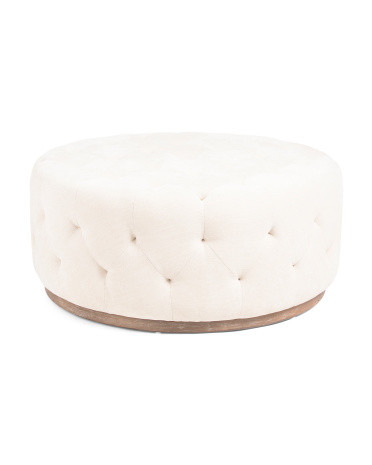 42x19 Boyd Tufted Ottoman With Solid Wood Base | TJ Maxx