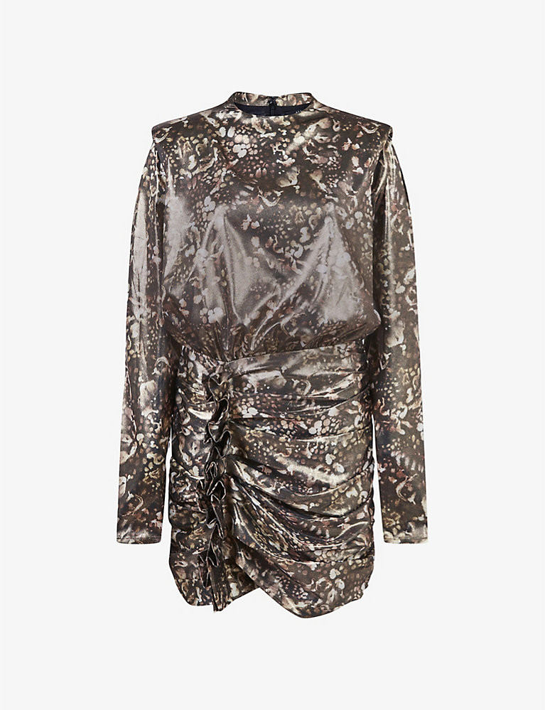ALLSAINTS Lilliana Kettu graphic-print stretch-woven mini dress | Selfridges