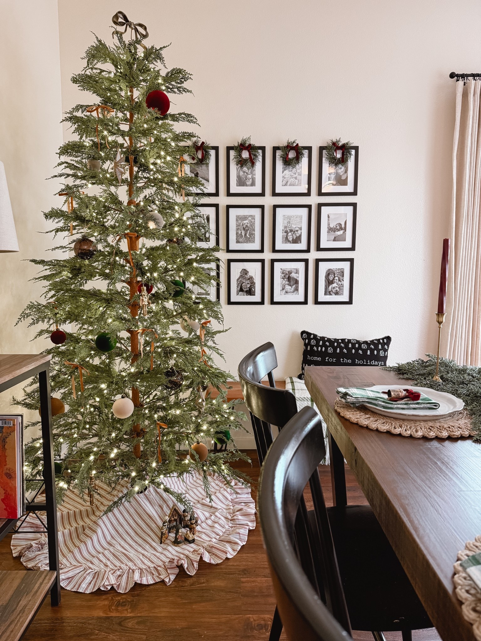 This dining room might be my favorite space in the whole house right now 🤍✨

The Christmas tree, the table decor, and all the little details came together to make this room feel so cozy, warm, and classic for the season.

There’s just something about soft lights, layered textures, and simple Christmas touches that make a space feel like home. 🎄

#LTKHome #LTKSeasonal #LTKHoliday