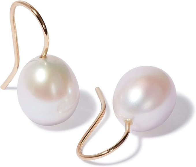 Amazon.com: Baroque Pearl Drop Earrings, 18ct Yellow Gold : Clothing, Shoes & Jewelry | Amazon (US)