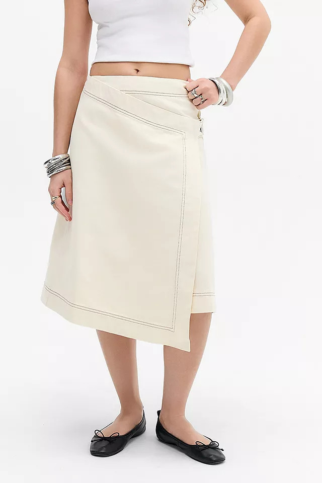 Hosbjerg Bree Denim Midi Skirt | Urban Outfitters UK