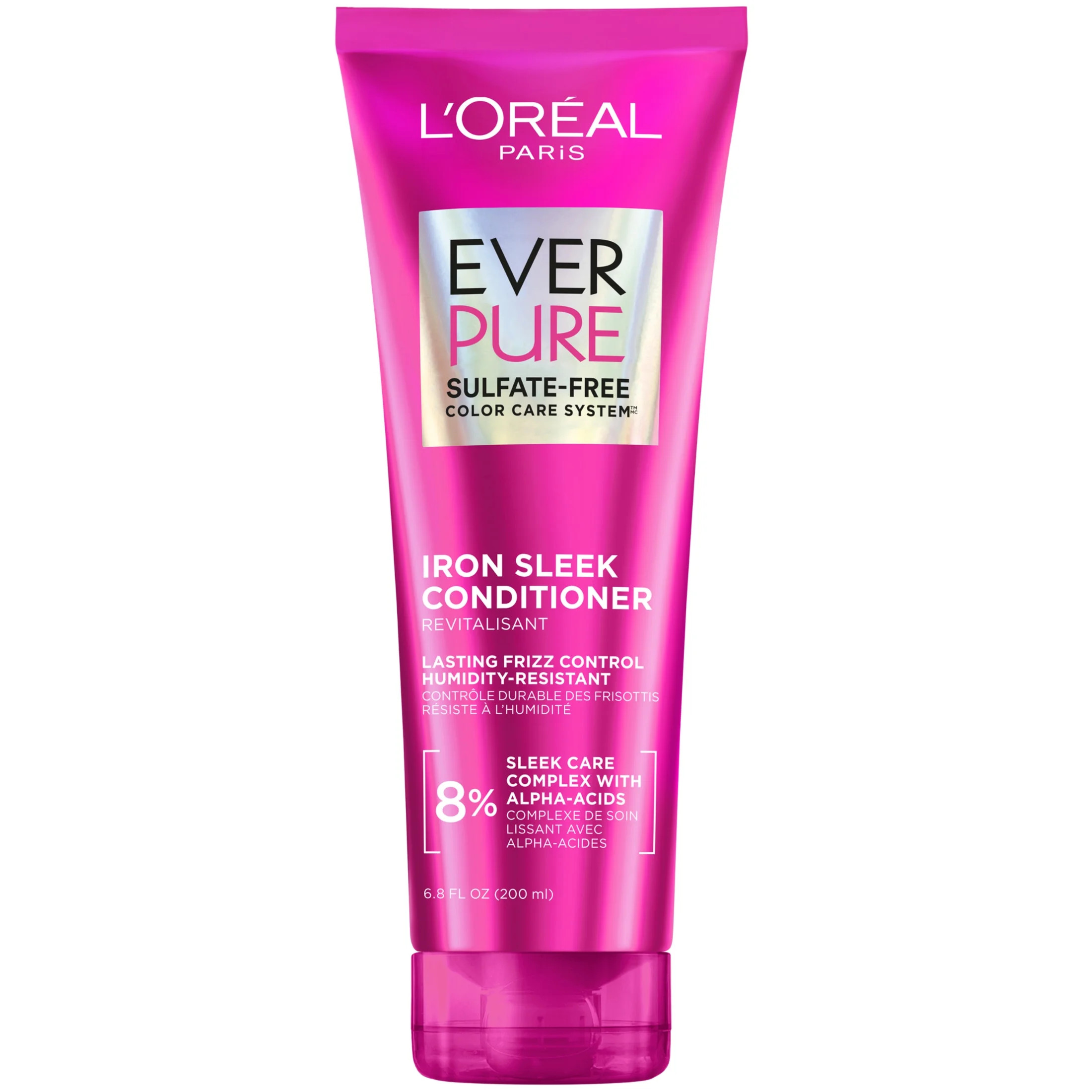 L'Oreal Paris EverPure Sulfate Free Iron Sleek Smoothing Hair Conditioner, 6.8 fl oz | Walmart (US)