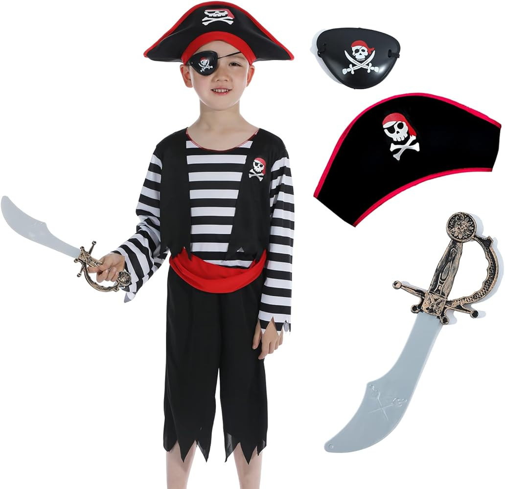 Leadtex Children's Pirate Costume Suit for Toddlers and Boys Girls with All in one Pirate Suit,Cu... | Amazon (US)