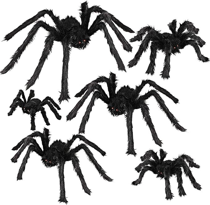 Halloween Decorations Outdoor Large Spiders: 6 Pack Spiders Halloween Decor       
    
    
  ... | Amazon (US)