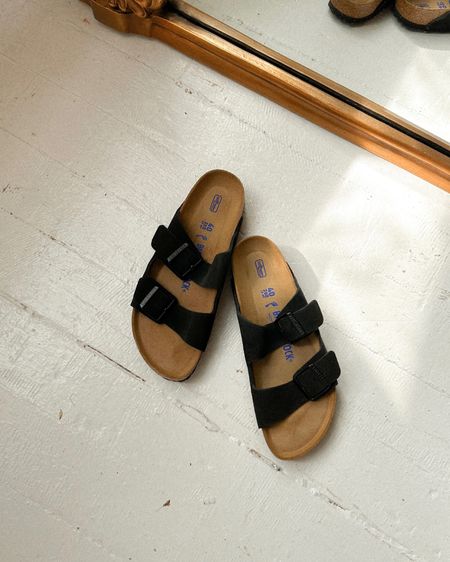 Black Birkenstock sandals! Soo comfy! I always wear these to Pilates or running errands! 

#LTKshoecrush #LTKSeasonal #LTKFind