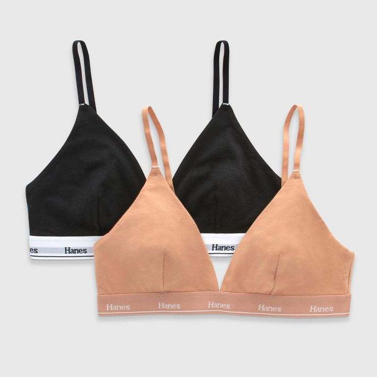 Hanes Originals Women's 2pk Stretch Triangle Bralette MHO102 | Target