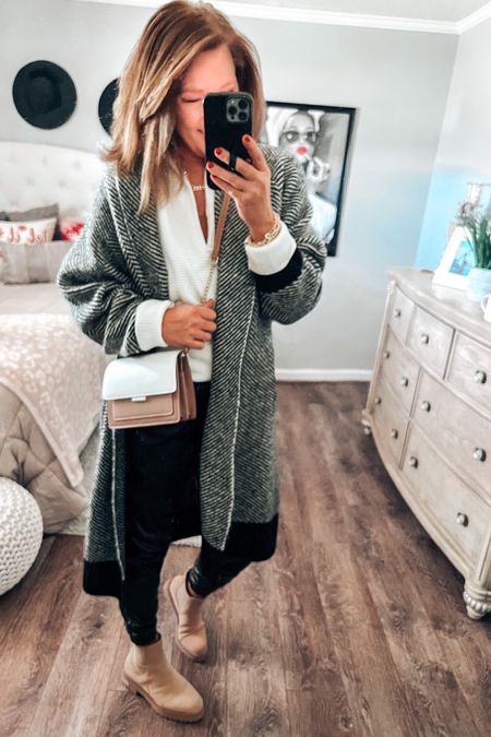 Coatigan on sale for Black Friday, runs big, size down. Spanx Faux Leather Joggers , Chelsea boots, 1/2 zip pullover 

Sale, winter outfit, joggers, target, target style, target finds, Amazon finds, Amazon Black Friday deals, boots, over 40 

#LTKunder50 #LTKstyletip #LTKsalealert