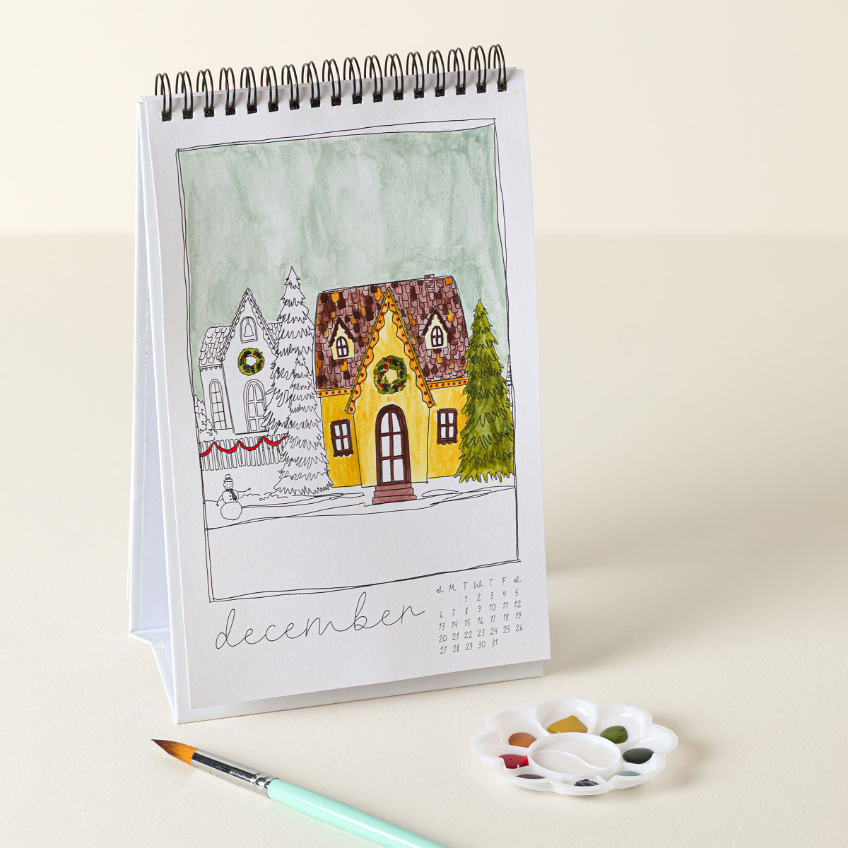 Year of Guided Watercolor Painting Desk Calendar | UncommonGoods