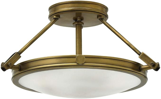 Hinkley Collier Collection Three Light Semi-Flush Mount, Heritage Brass | Amazon (US)