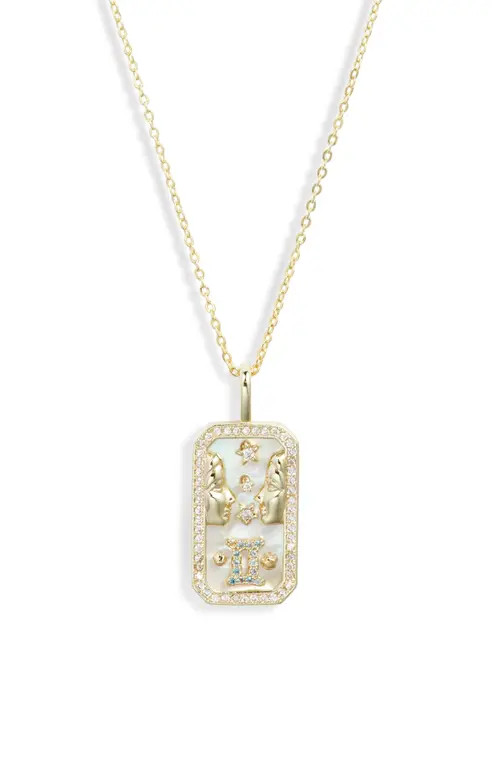Melinda Maria Zodiac Pendant Necklace in Gold-Gemini at Nordstrom | Nordstrom