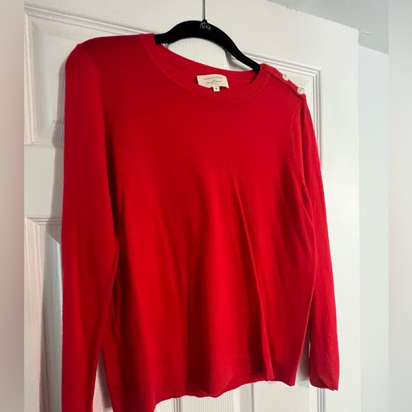 Sezane red wool sweater with buttons NWOT, SZ M | Poshmark