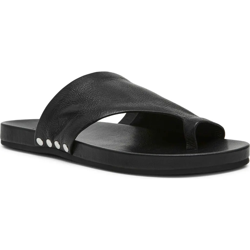 Steve Madden Kessey Slide Sandal in Black Leather at Nordstrom, Size 6.5 | Nordstrom