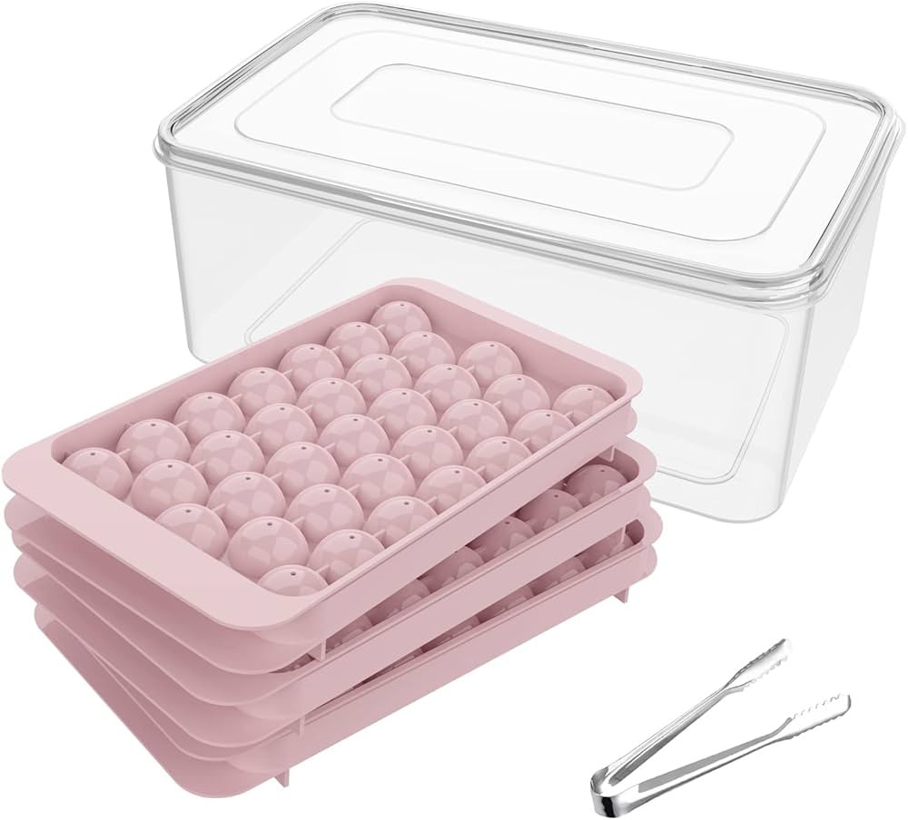 Mini Ice Ball Maker Mold for Freezer - Sphere Ice Cube Trays for Whiskey, Tea, Coffee (3-Pack Pin... | Amazon (US)