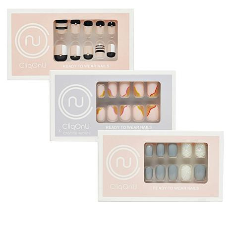 CliqOnU 3-pack Short & Chic Press On Nail Set - 20569990 | HSN | HSN