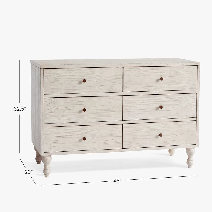 Bellevue 6-Drawer Dresser, Simply White, In-Home | Pottery Barn Teen