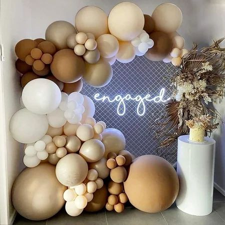 Brown Balloon Garland Kit Neutral Cream Boho Coffee Double-Stuffed Nude For Baby Shower Bridal Decor | Walmart (US)