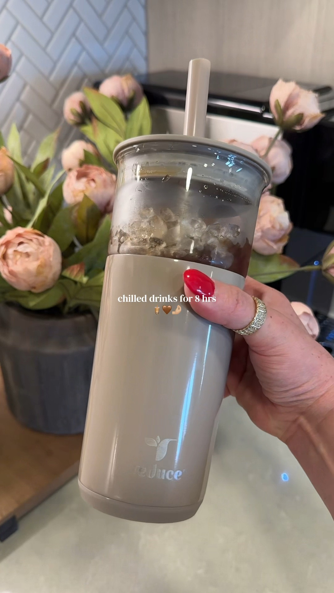 Glass tumbler with stainless steel casing to keep your drinks cold

#tumbler #drinkware #glasstumbler #kitchenfinds 

#LTKdayinmylife #LTKHome