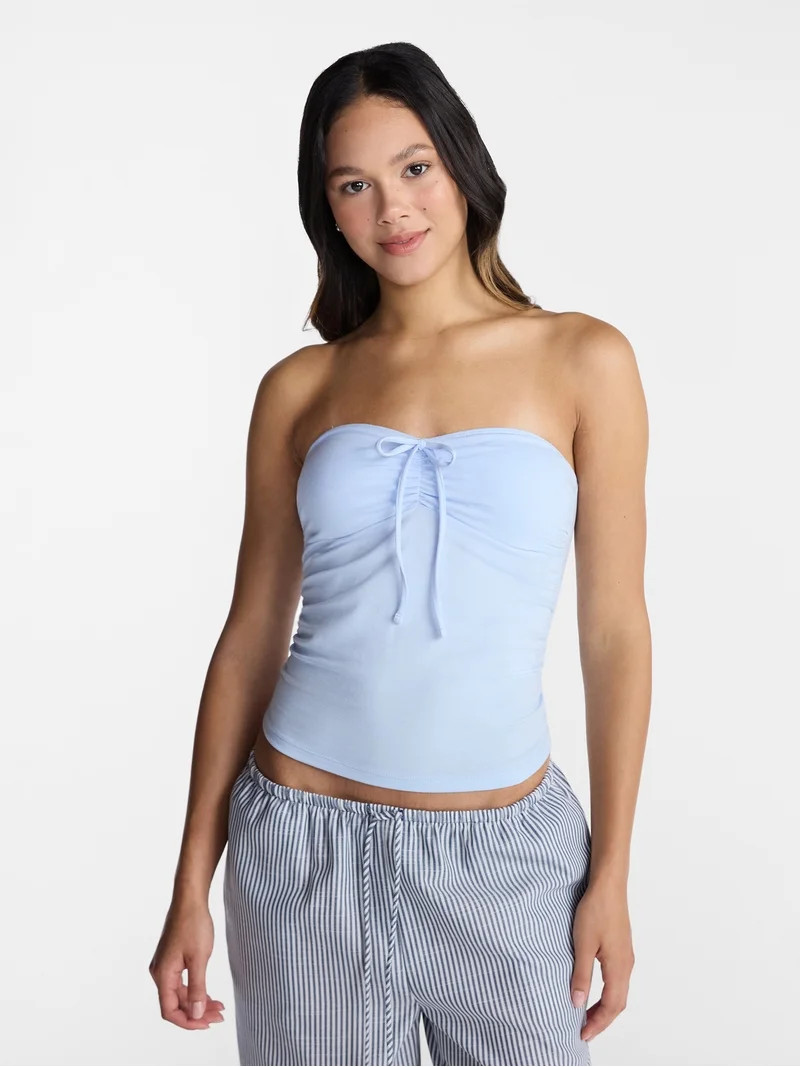 No Boundaries Ruched Tube Top, Women\u2019s XXS-XXL | Walmart (US)