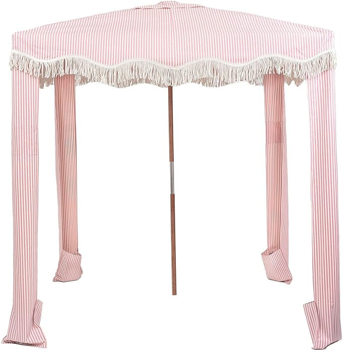 Business & Pleasure Co. Premium Beach Cabana - 6'5 W x 6.5' H Luxury Boho Beach Tent with Fringe ... | Amazon (US)
