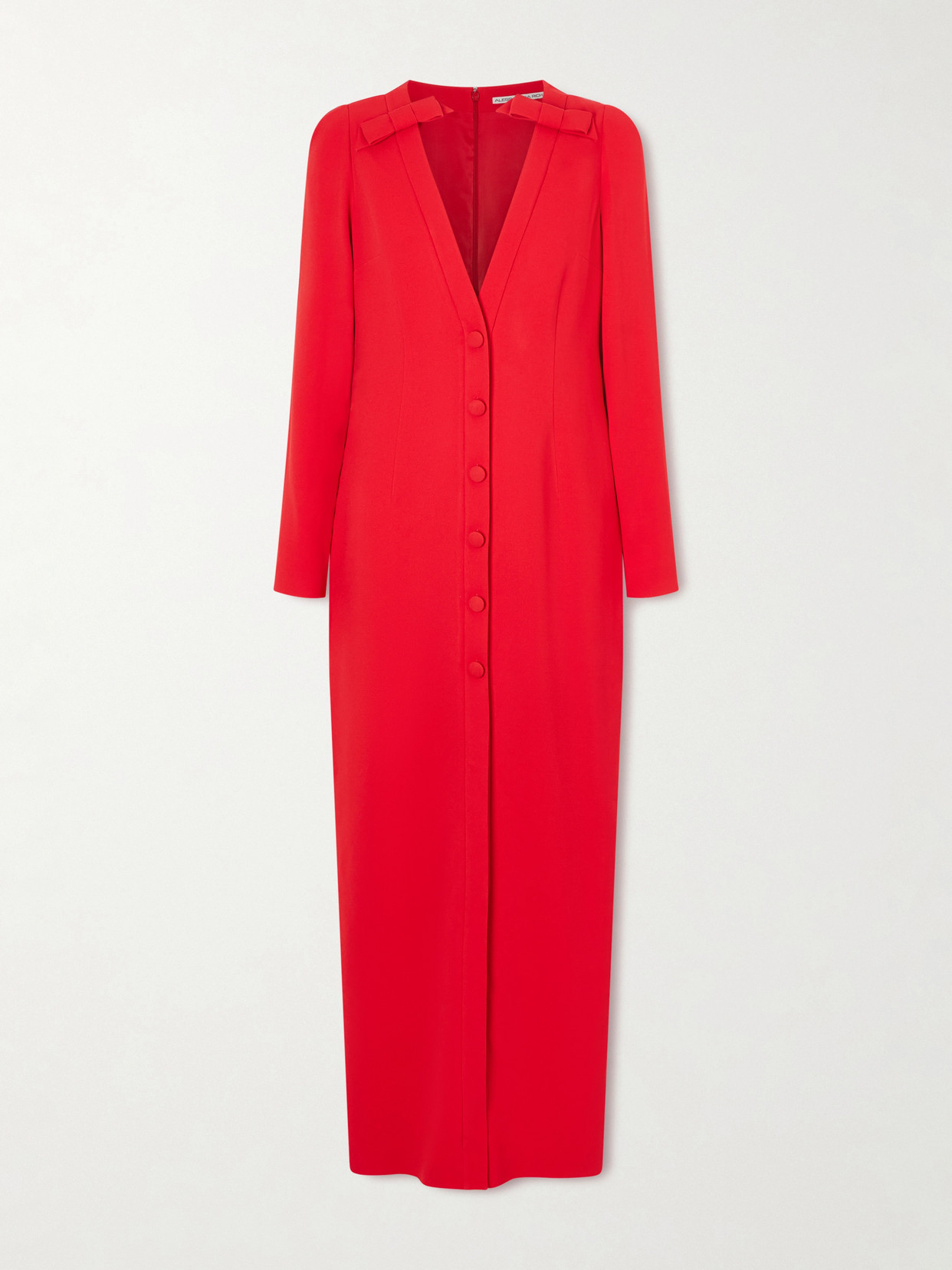 Alessandra Rich - Bow-detailed Cady Midi Dress - Red | NET-A-PORTER (US)