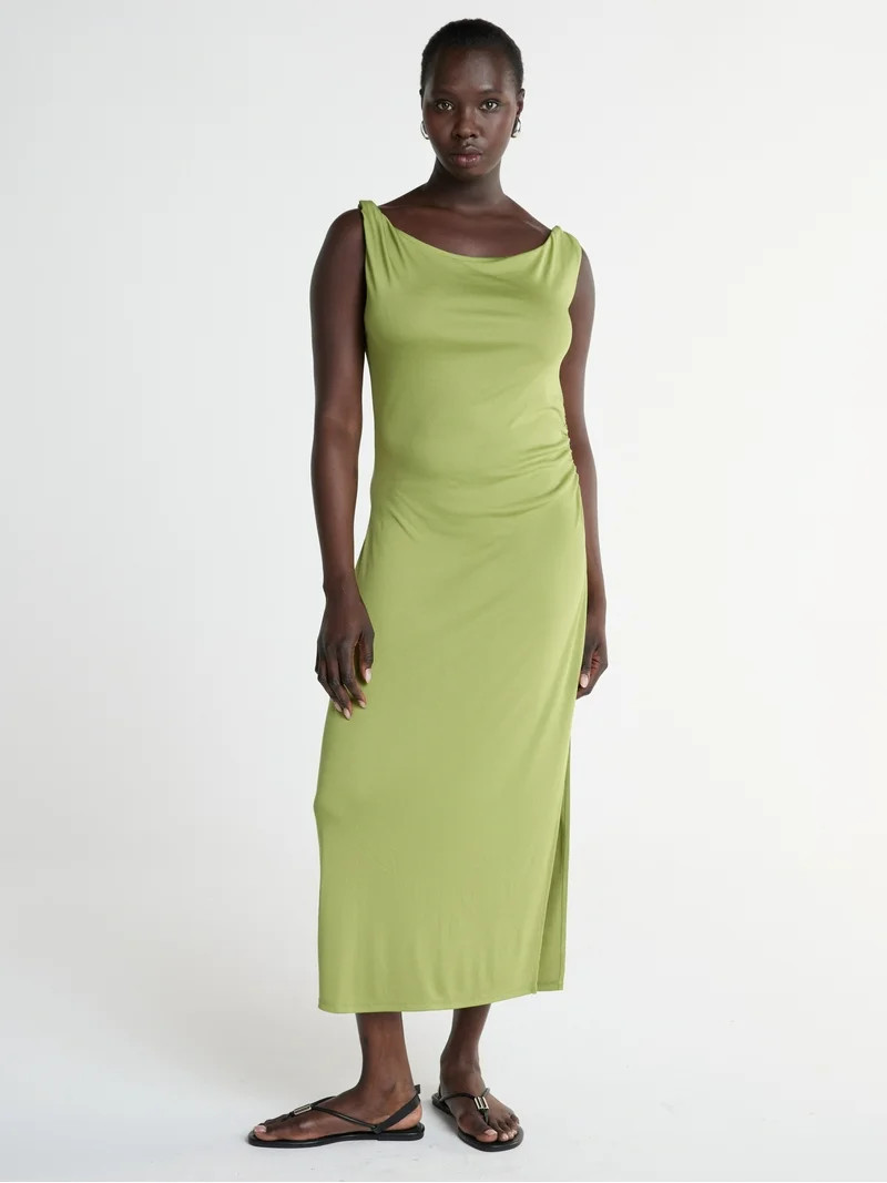 Scoop Women’s Asymmetrical Maxi Dress, Sizes XS-XXL | Walmart (US)