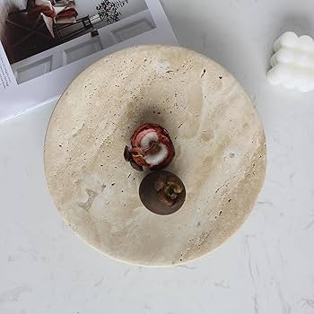 Nawgnail Handmade Travertine Fruit Bowl for Kitchen Counter 10", Large Decorative Bowl for Home D... | Amazon (US)
