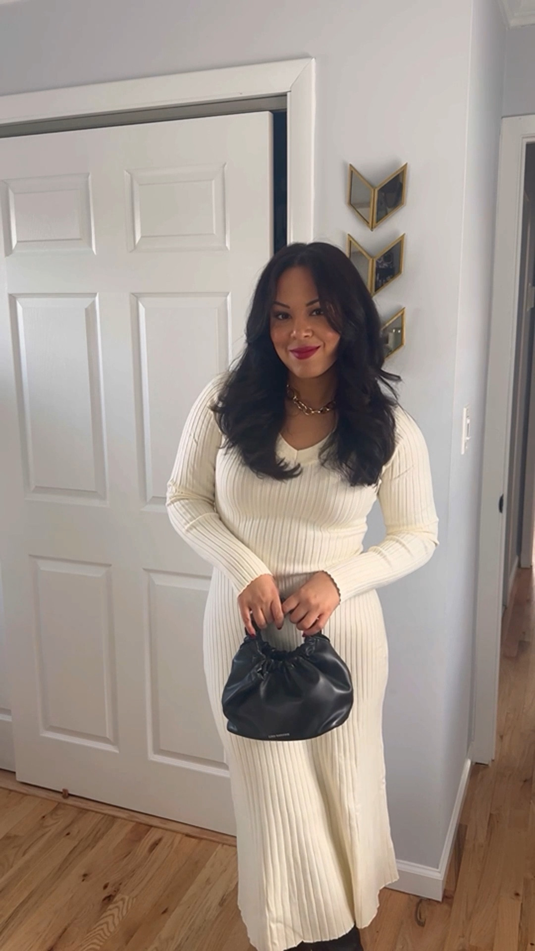 The perfect cozy ribbed knit sweater dress for the holidays. Wearing a size small

#LTKStyleTip #LTKFindsUnder50 #LTKHoliday