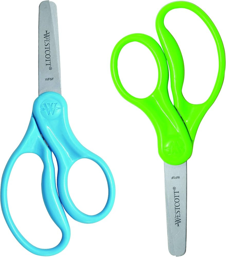 Westcott 13168 Right- and Left-Handed Scissors, Kids' Scissors, Ages 4-8, 5-Inch Blunt Tip, Assor... | Amazon (US)
