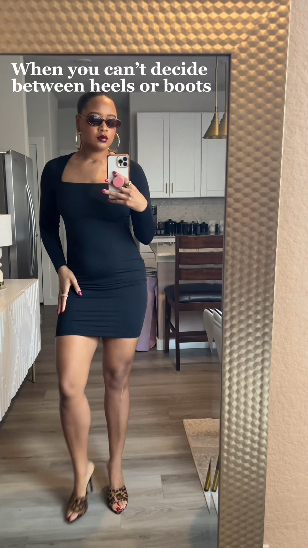 Can’t decide between heels or these Dr.Martens boots. 
Shades- wearing the color leopard/beige. Exact ones tagged. 

#LTKootd