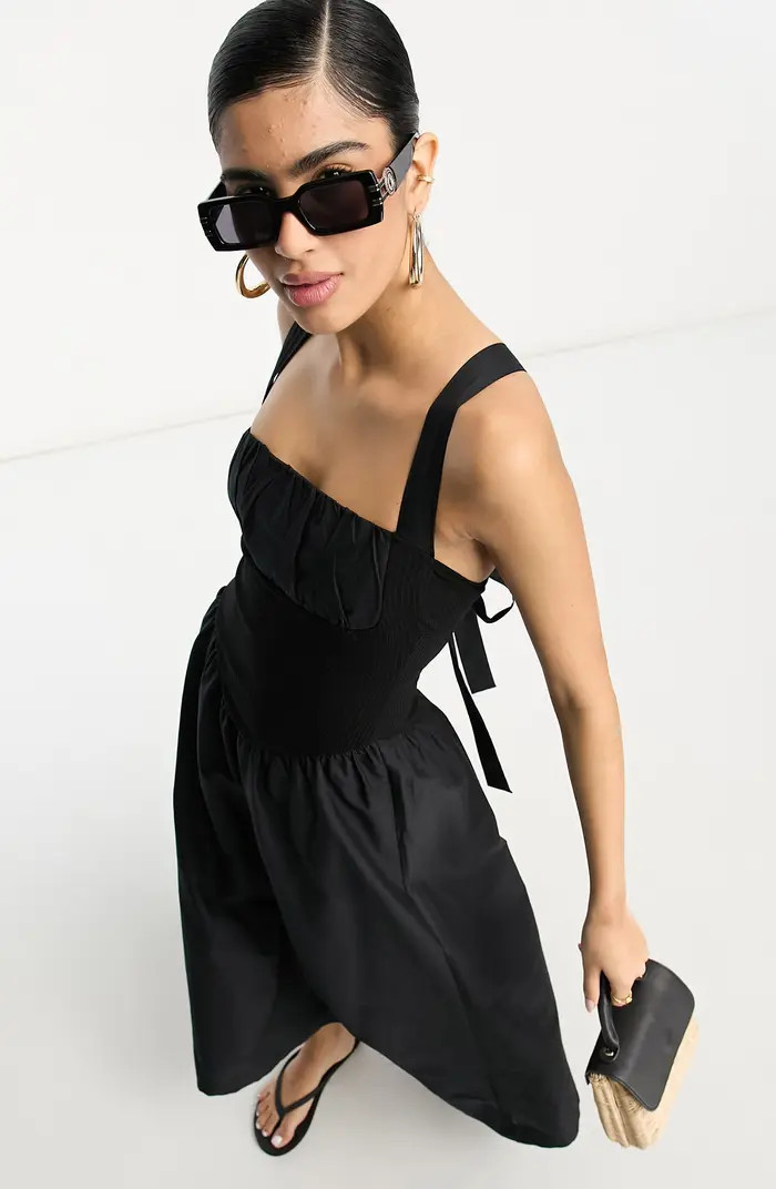 Tie Back Square Neck Sundress | Nordstrom