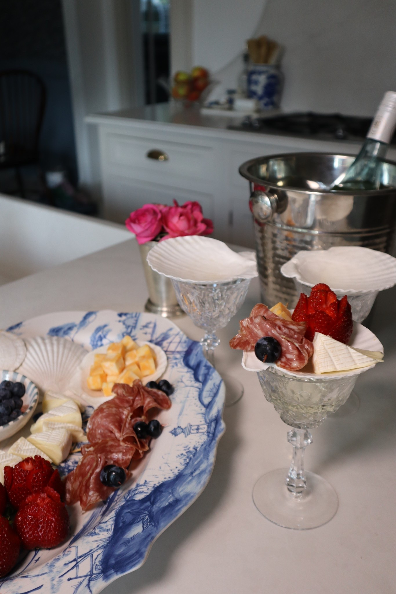 Large seashells for serving dinner party summer party charcuterie Juliska platter crystal glassware wine glasses 

#LTKParties #LTKHome