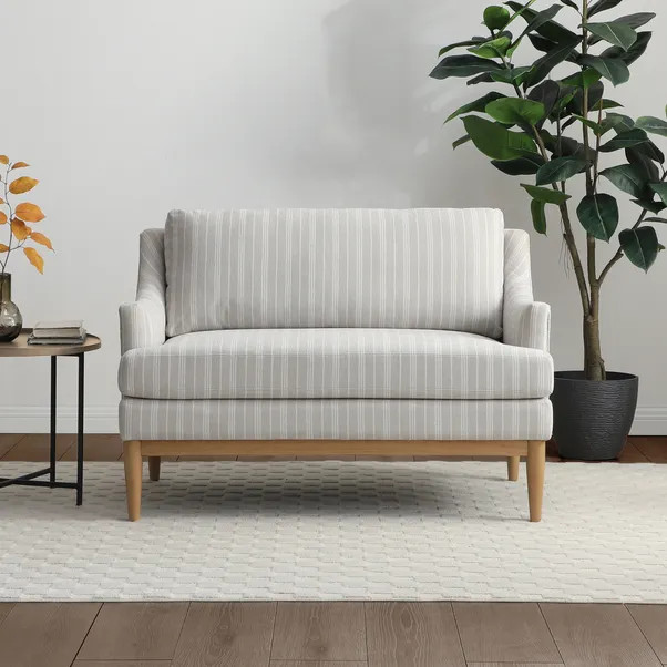Zella Natural Striped Chenille 2 Seater Sofa | Dunelm