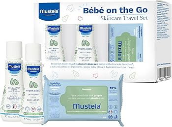 Mustela Bebe On-The-Go Travel Set - Baby Skin Care & Bath Time Gift Set - Natural & Plant-Based -... | Amazon (US)