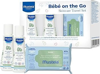 Mustela Bebe On-The-Go Travel Set - Baby Skin Care & Bath Time Gift Set - Natural & Plant-Based -... | Amazon (US)