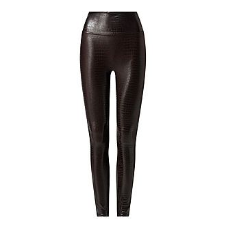 SPANX Croc Like-Leather Shiny Leggings - Brown | Arnotts