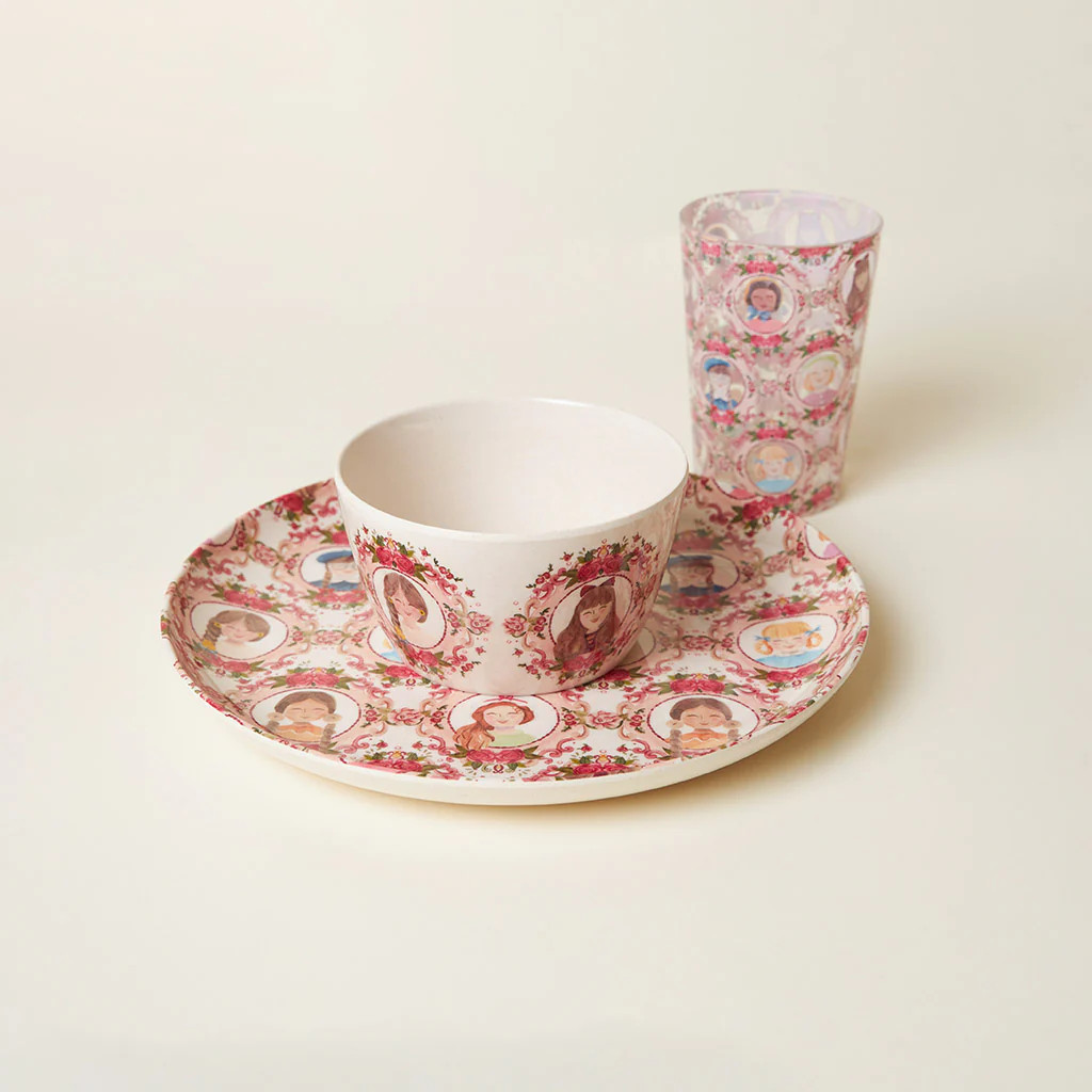 Pink Holiday American Girl® American Girls Dinnerware Set | Posh Peanut® | Posh Peanut