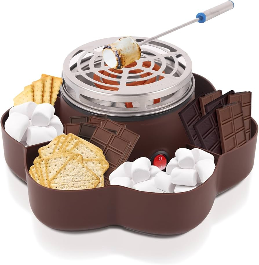 Amazon.com: Smores Maker Tabletop Indoor, Electric Flameless Marshmallow Roaster, S'mores Kit wit... | Amazon (US)