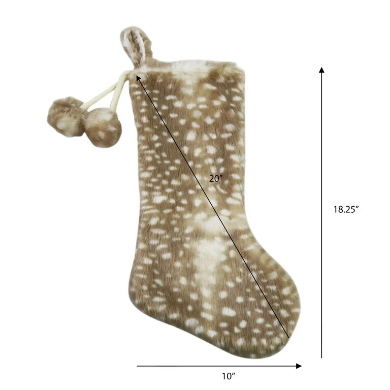 Faux Fur Leopard Christmas Stocking, Multicolor, 18.25", by Holiday Time | Walmart (US)