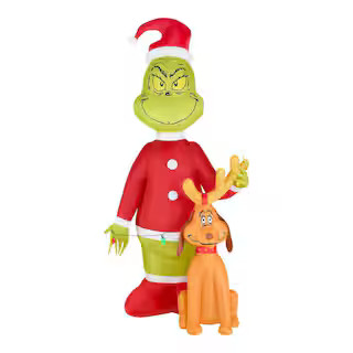 6 ft LED Grinch and Max with Lights | The Home Depot