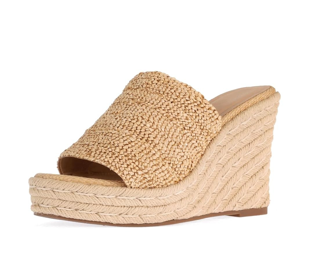 VICKI·VICKI Women's Platform Sandals Wedge Ankle Strap Open Toe Sandals | Amazon (US)