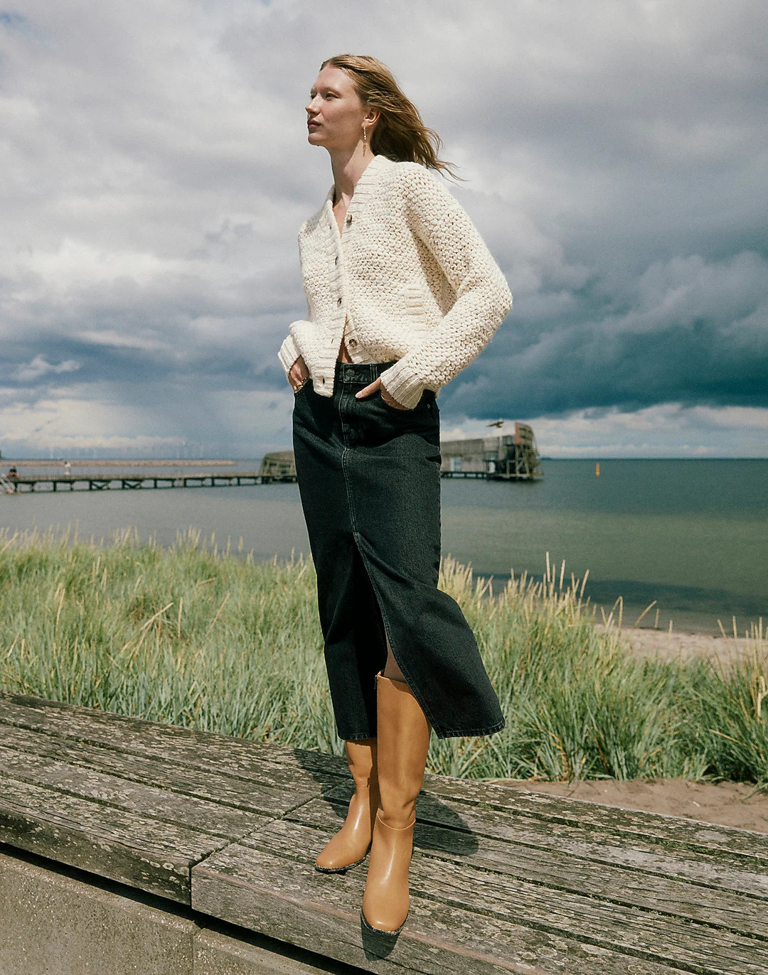 Denim Mid-Rise Maxi Skirt in Lunar Wash | Madewell