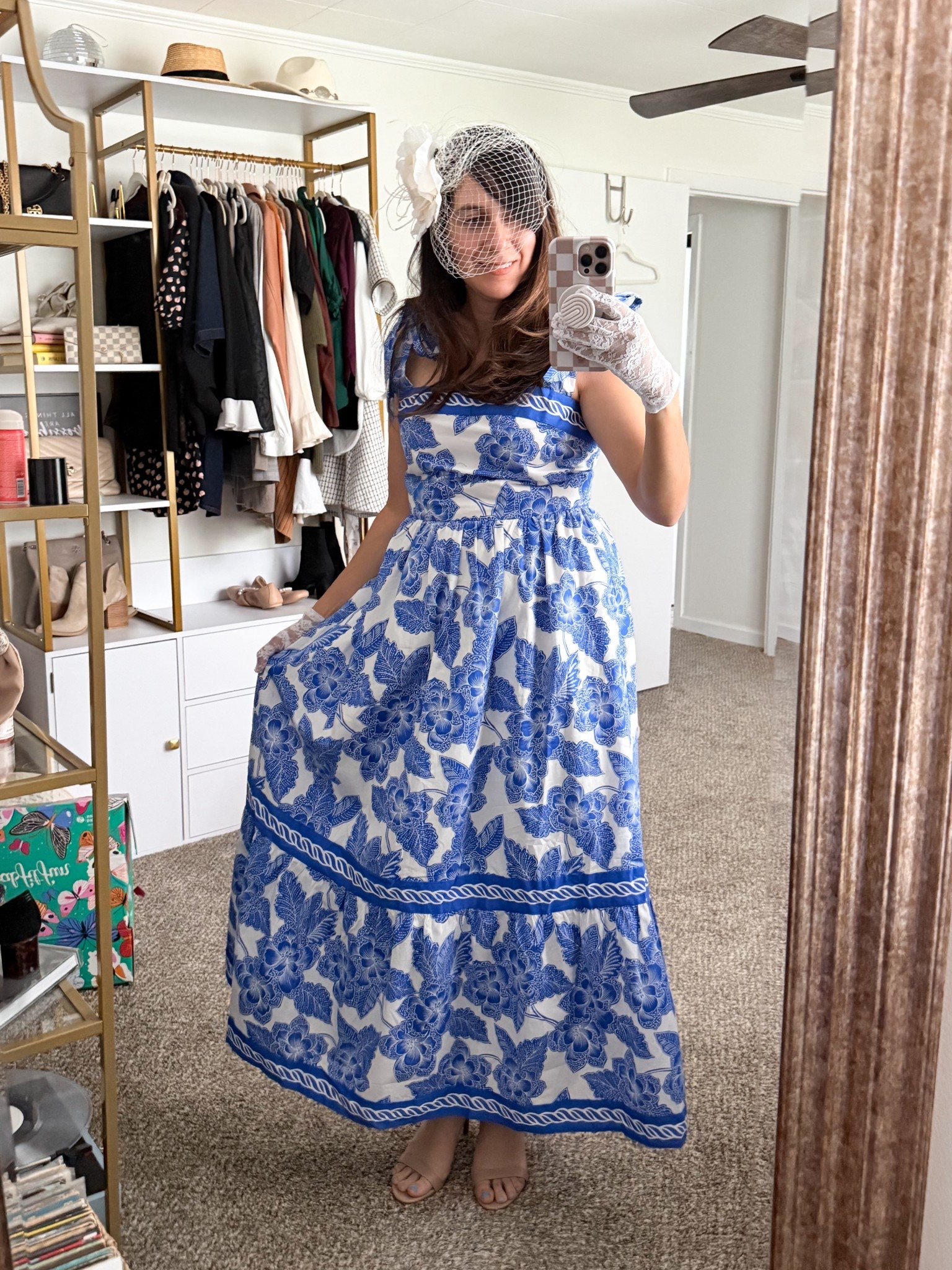 Searching for a blue and white maxi dress for spring weddings, or a garden party? This one is adorn with a whimsical spin.

If you’re looking for elegant spring dresses, maxi dresses, or feminine outfits for special occasions, this dress gives you that classic, timeless look. The flowy fit, flattering waist, and blue floral print make it perfect for any dressy spring event.

Styled with vintage-inspired accessories and neutral heels for a soft, romantic look. 

Save for later! 💙💙💙

#LTKOver40 #LTKMothersDay #LTKootd