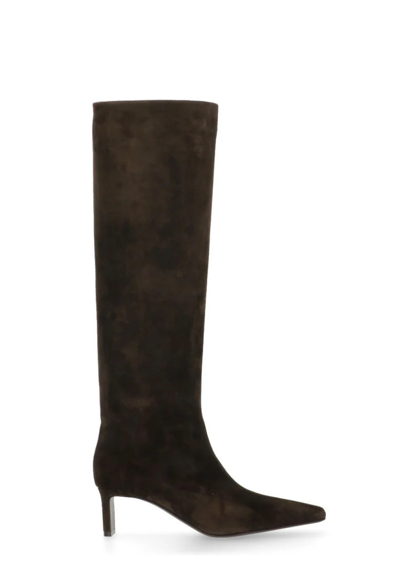 Knee-High Brown Suede Leather Boots | Shop Simon