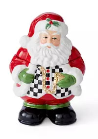 Spode Black and White Check Figural Santa Candy Jar | Belk