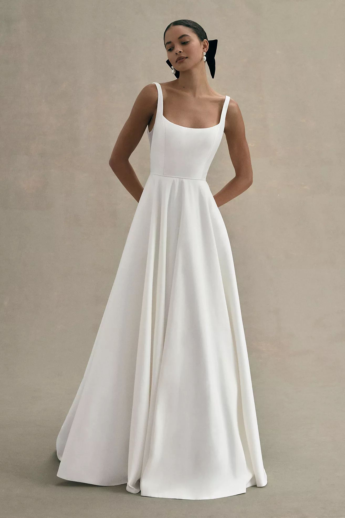 Jenny by Jenny Yoo Lawrence Square-Neck Open-Back Taffeta Wedding Gown | Anthropologie (US)