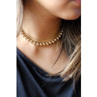 8mm Large Gold Beaded Necklace Sterling Silver Rose | Etsy (US)