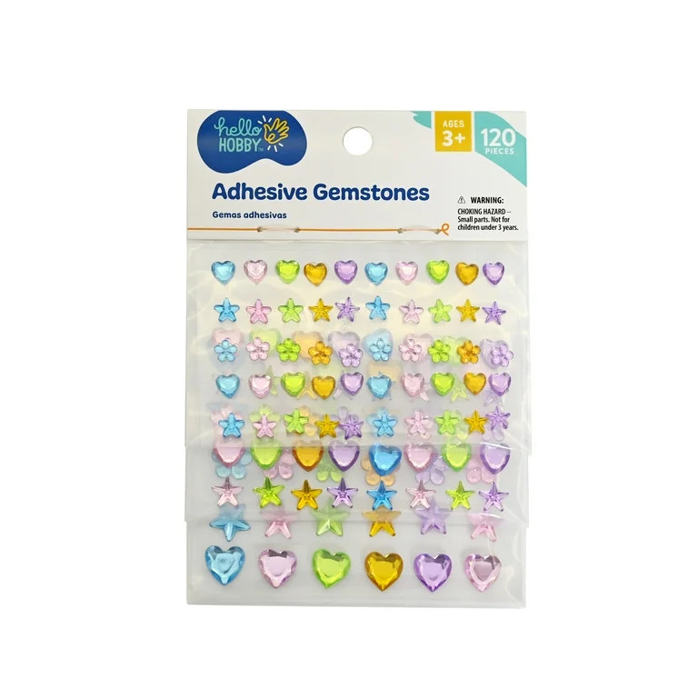 Hello Hobby Round Multicolor Adhesive Gemstones, 120-Piece Set | Walmart (US)