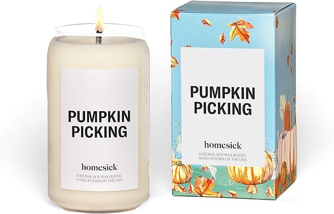 Amazon.com: Homesick Premium Scented Candle, Pumpkin Picking - Scents of Pumpkin, Nutmeg, Ginger,... | Amazon (US)